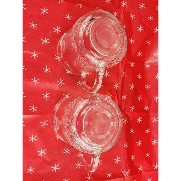 Duralex Noel Christmas Glass Coffee Mug Teacup 12oz Made in France 4" x2 Vintage - Picture 10 of 13